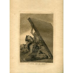 FRANCISCO DE GOYA «Y aun no se van?» Grabado original nº 59 de los Caprichos. Calcografía Nacional.