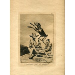 FRANCISCO DE GOYA «Aguarda que te unten» Grabado original nº 67 de los Caprichos. Calcografía Nacional.