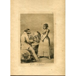 FRANCISCO DE GOYA «Mejor es holgar» Grabado original nº 73 de los Caprichos. Calcografía Nacional.