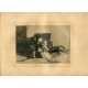 Goya etching. They do not arrive in time ('No llegan a tiempo'). Plate 52 from Disasters of War etching series, 1937 edition.