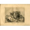Goya etching. Strange devotion! ('Extraña devoción!'). Plate 66 from Disasters of War etching series, 1937 edition.