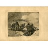 Aguafuerte de Goya. No saben el camino. Lámina 70 de la serie de grabados Disasters of War, edición de 1937.