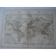 Mapa antiguo del mundo. Mappe-Monde. De Vaugondy, Delamarche, 1804