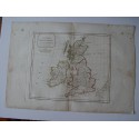 Mapa antiguo de Reino Unido. Roberto de Vaugondy (1794)