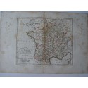 Mapa antiguo de Francia. Roberto de Vaugondy (1806)