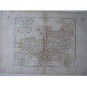Mapa antiguo de las regiones del noroeste de Francia. Roberto de Vaugondy (1794)
