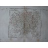 Mapa antiguo de las regiones centrales de Francia. Roberto de Vaugondy (1794)