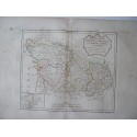 Mapa antiguo de las regiones de shoutern de Francia. Roberto de Vaugondy (1794)