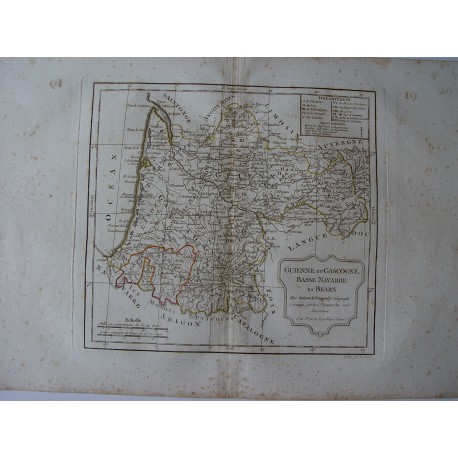 «Guienne et Gascogne, Basse Navarre et Bearn par Robert de Vaugondy-Delamarché 1800