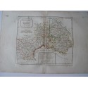 Mapa antiguo de las regiones del este de Francia. Roberto de Vaugondy