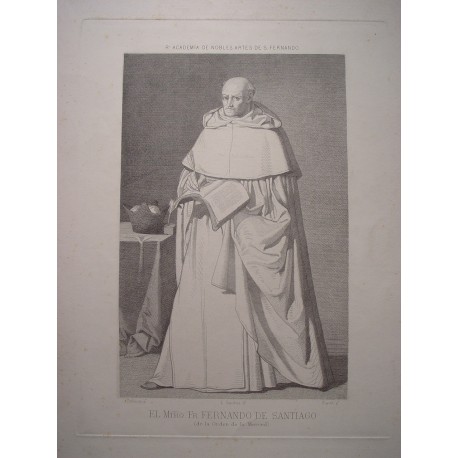 «Fray Fernando de Santiago, de la Orden de la Merced» según obra de Zurbarán.