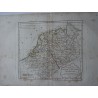 Mapa antiguo de Holanda y Westfalia. Roberto de Vaugondy (1806)