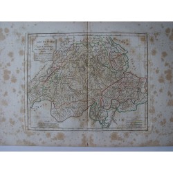 «Les Suisses et les Grisons» par Robert de Vaugondy-Delamarché 1800