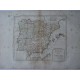 Mapa antiguo de España y Portugal. Roberto de Vaugondy (1794)