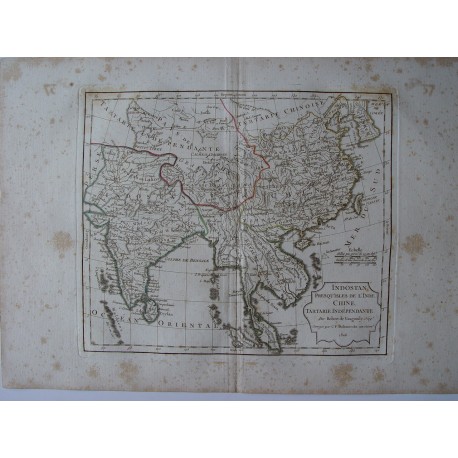 «Indostan presqu»Isles d l'Inde, Chine, Tartarie Independante par Robert de Vaugondy-Delamarché 1806
