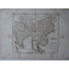 Mapa antiguo de Indostán, China, Tartaria. Roberto de Vaugondy (1806)