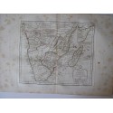 Mapa antiguo de las regiones shoutern de África. Roberto de Vaugondy (1804)