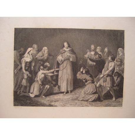 «Escena religiosa» Dibujó Eusebio Zarza (Madrid 1856-1881). Grabó José Amills (activo segunda mitad del siglo XIX)