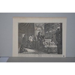 «Hudibras and the lawyer»  Nº 7 de una serie de 12. Dibujó y grabó William Hogarth en 1725-26