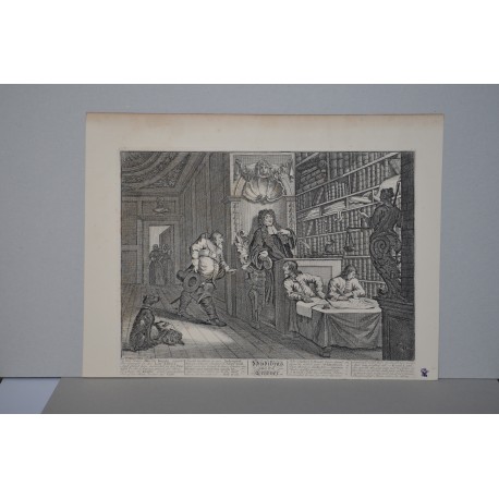 «Hudibras and the lawyer»  Nº 7 de una serie de 12. Dibujó y grabó William Hogarth en 1725-26