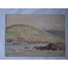 Escena de costa  L.H. Winn. Fechada en 1922. Acuarela inglesa del siglo XIX-XX.