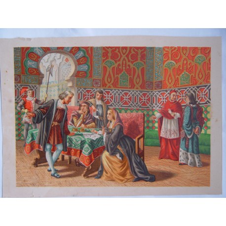 Cristobal Colón ante los Reyes Católicos