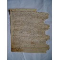 Documento notarial del siglo XVI sobre pergamino. Fechado en Arenys en 1525.