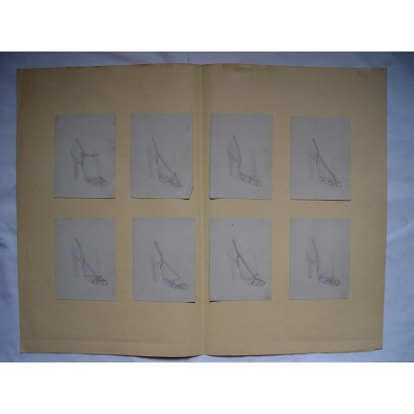 Bocetos de zapatos 8 dibujos a lapiz de diseños de zapatos.