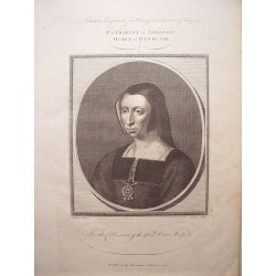 «Catharine of Aragon, Queen of Henry VIII».Grabado por John Goldar (Oxford,1729-Londres,1795),siguiendo la obra de Hans Holbein.