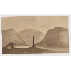 Costa Acuarela de la escuela inglesa del siglo XIX-XX