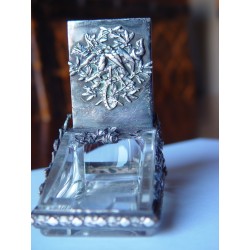 Cenicero y cerillero de cristal