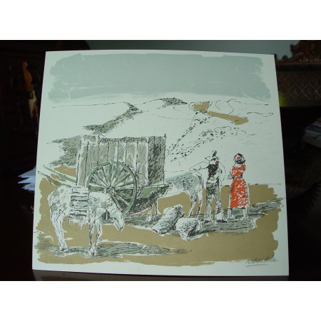 Agustín Redondela . Litografia  firmada a mano por el artista.