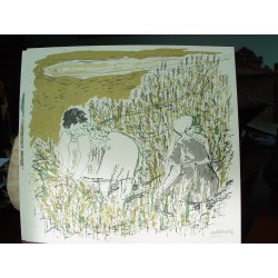 Agustín Redondela . Litografia  firmada a mano por el artista.