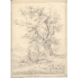 Paisaje Dibujo fechado en 1826 y firmado Charlotte