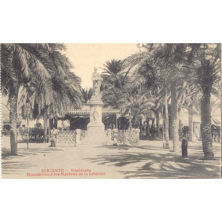 Antigua postal Alicante Monumento a los Martires de la Libertad