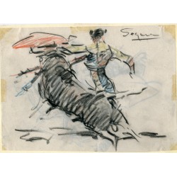 El torero Segura dibujo carboncillo de Angel Gonzalez Marcos.