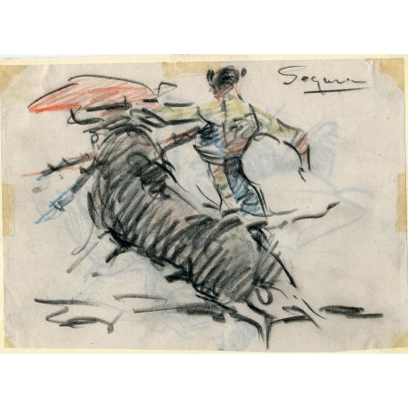 El torero Segura dibujo carboncillo de Angel Gonzalez Marcos.