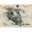 El torero Segura dibujo carboncillo de Angel Gonzalez Marcos.