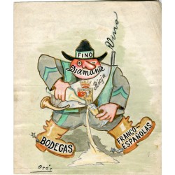 Carmen Osés (1868-1961). Acuarela de las bodegas francoespañolas en la Rioja.