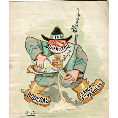 Carmen Osés (1868-1961). Acuarela de las bodegas francoespañolas en la Rioja.