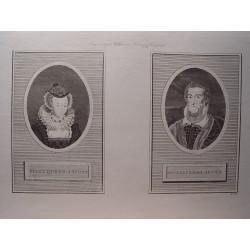 Mary Queen of Scotts and Devereux Earl of Essex' Grabado por Pass