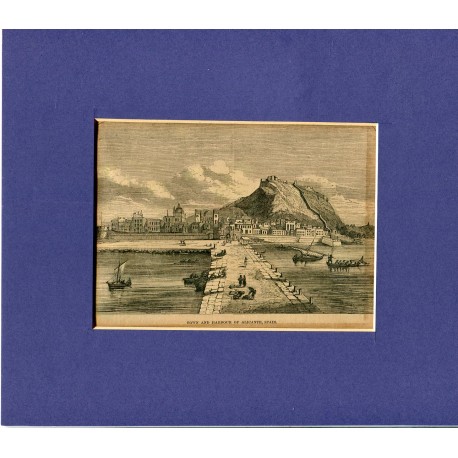 Grabado original de Alicante revista inglesa siglo XIX