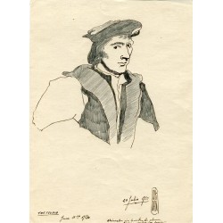 The studio. Dibujo sin levantar la pluma sombreado con lapiz por Jordan en 1926