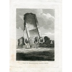 Part of Bridgenorth Castle Salop. Dibjo y grabó J. Smith en 1811