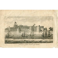 India. «A view of the castle of Surat» Grabado