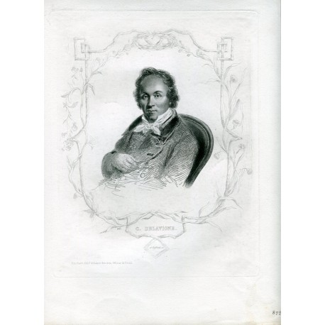 Retrato. Casimir Delavigne grabado por A. Riffaut