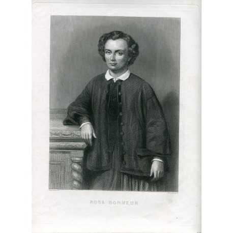 Retrato. Rosa Bonheur. Grabado por Charles Geoffroy