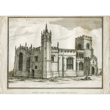 North East view of Hillesdon Church grabado por S. Lysons en 1822