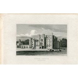 Escocia. Dunse Castle, Berwickshire, grabado por Henry Adlard 1829-1831