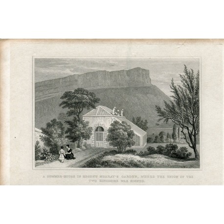 Escocia. A summer-house in Regent Murray's garden, grabado 1833